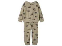 Name It sweatsæt pure cashmere med byggemaskiner